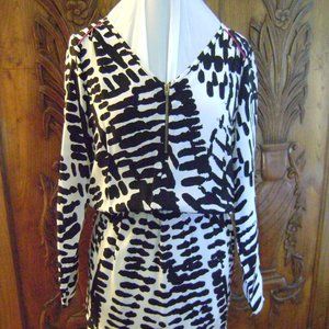Karina Grimaldi XS Silk Black & White Mini Dress
